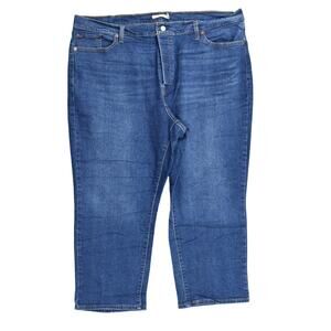Levi's Women's Blue Wedgie Straight Jeans 24W Plus Zip Solid Cotton Blend